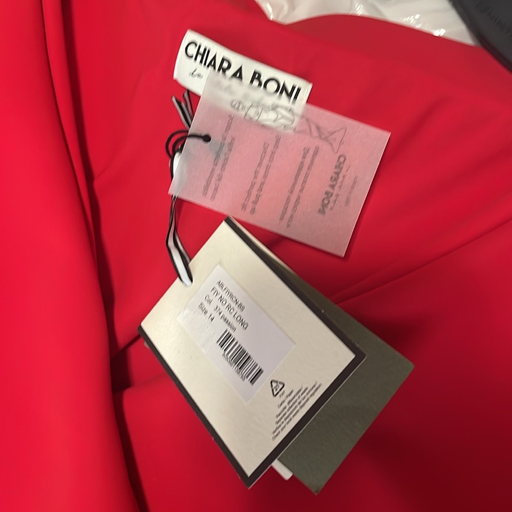 CHIARA BONI Red Off-Shoulder Dress new - Picture 6 of 13